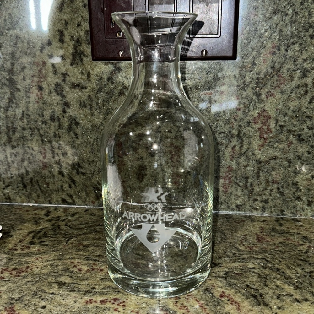 Arrowhead X Olympics Etched Star Olympic Rings Clear Carafe 1980 Winter